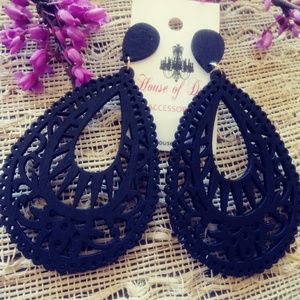 Filigree wooden earrings